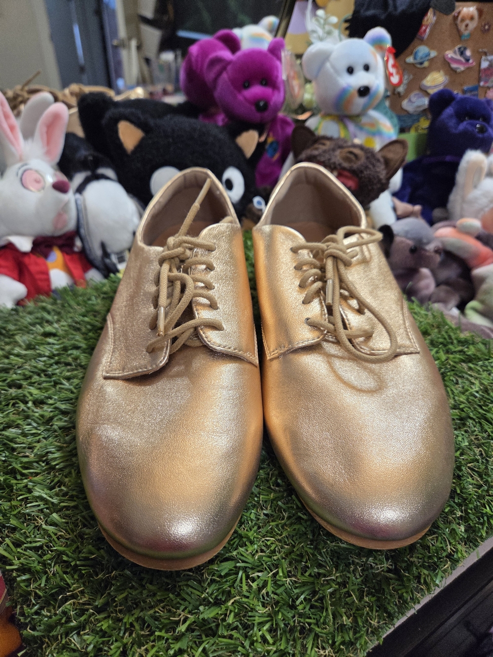 Fitflop Metallic Dinamicus Gold Lace-Up Women's Oxfords 8.5
